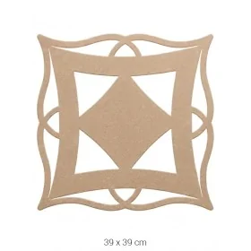 DS010 Elmas Motifli Dekoratif Duvar Süsü Ham Ahşap Boyanabilir Obje